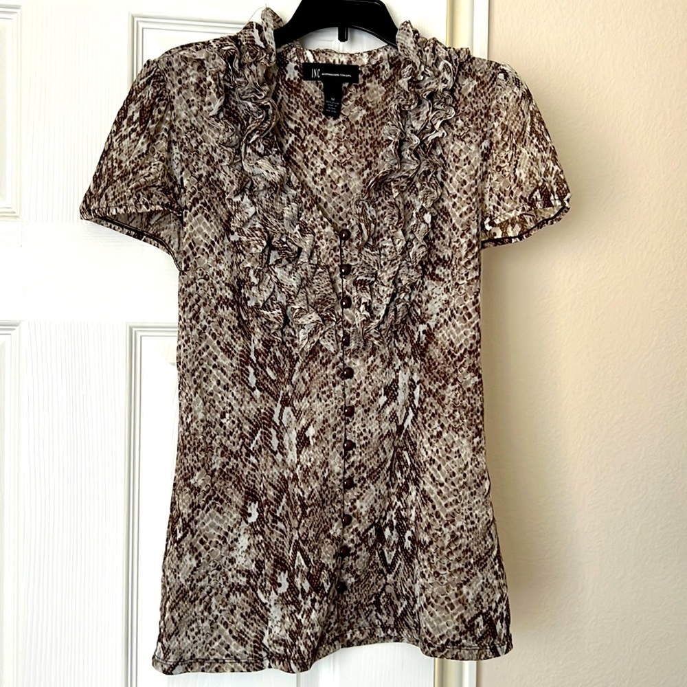 INC ANIMAL PRINT TOP